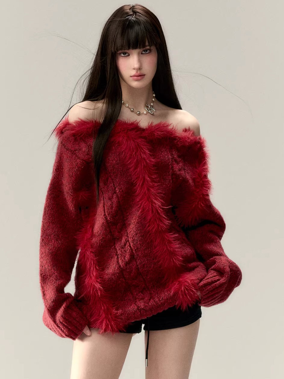 Color-Blocked Wool-Blend Knit Top