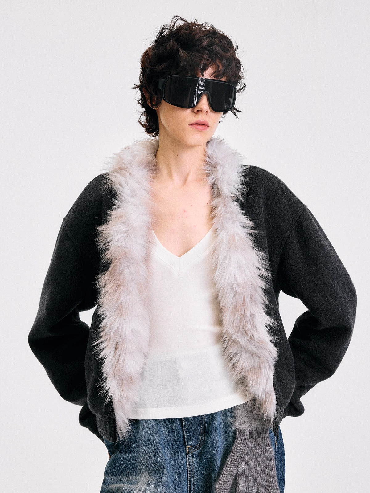 Wool-Blend Quilted Plush Jacket