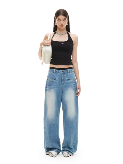 Breathable Relaxed Straight-Leg Denim Jeans