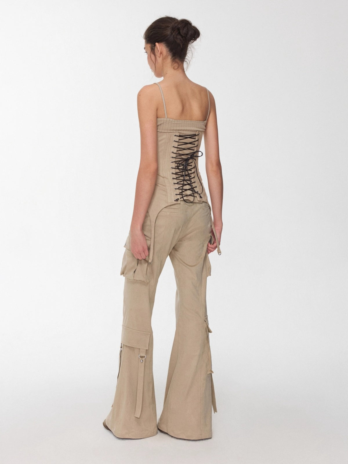 Studded Pocket Flared Utility Pants