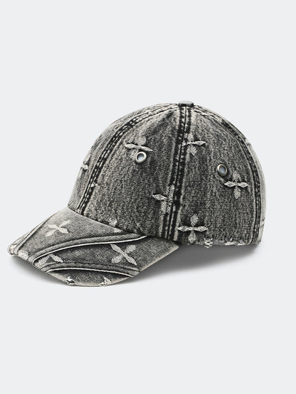 SMFK Compass Storm Garden Cross Denim Baseball Cap