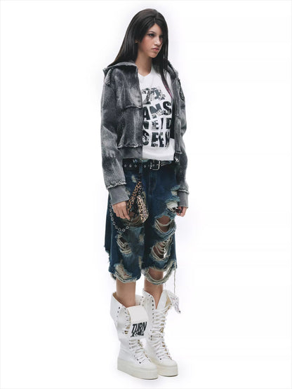 Tie-Dye Distressed Grunge Sweatshirt