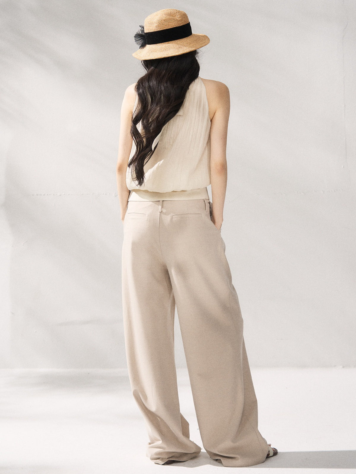 High-Waisted Relaxed Wide-Leg Trousers