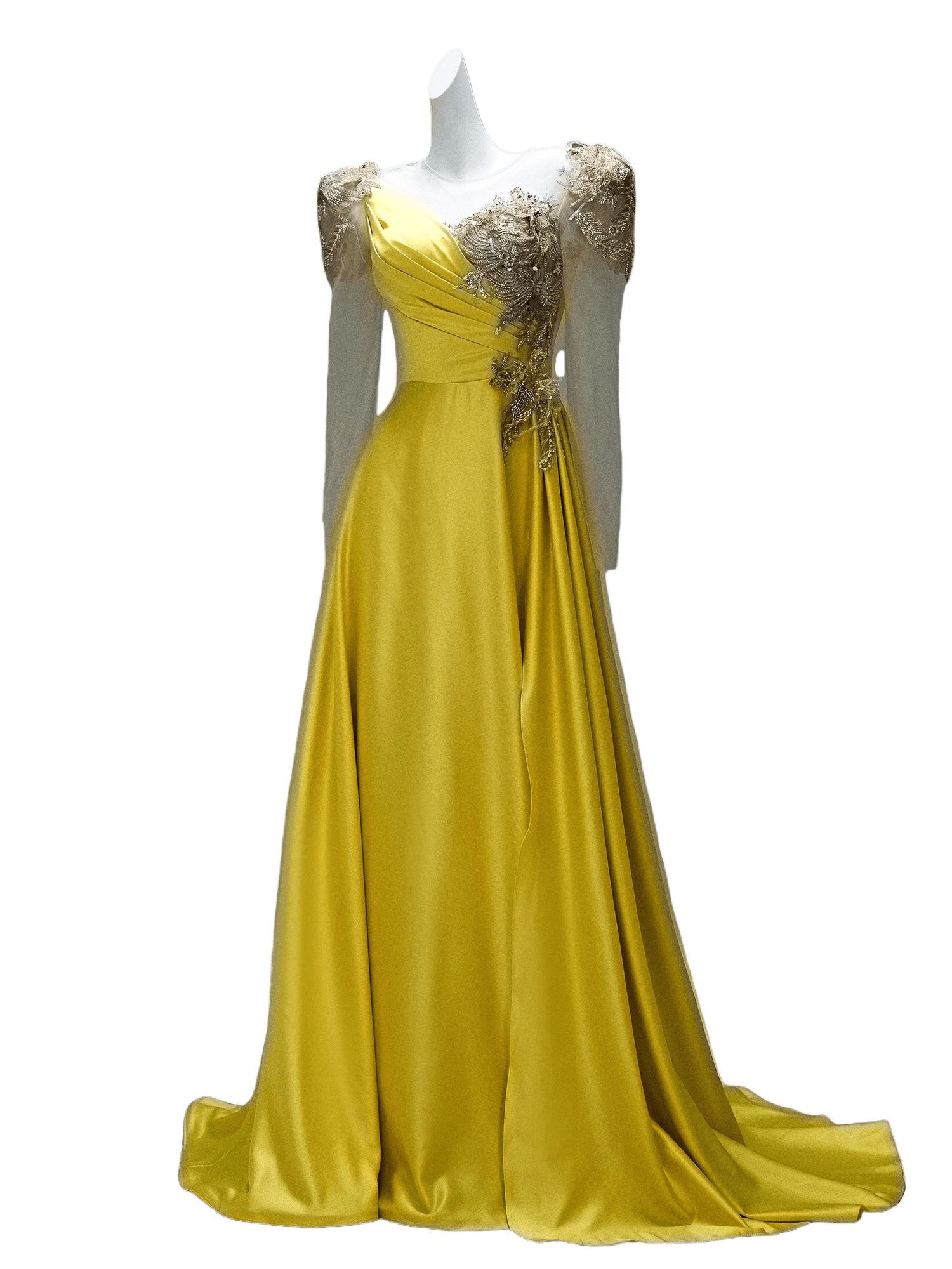 Golden Westwing Embroidered Couture Gown