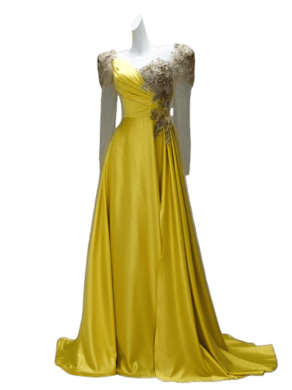 Golden Westwing Embroidered Couture Gown