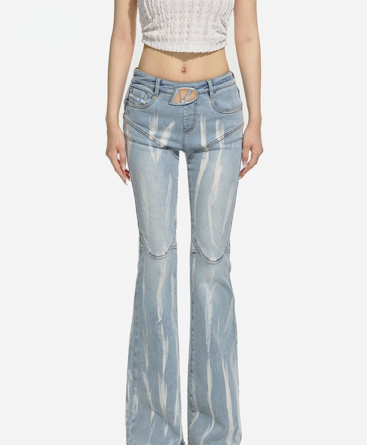 Gradient Fit Mid-Rise Flared Jeans - CHINASQUAD