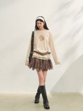 High-Waist Lace Tie Puff Skirt - CHINASQUAD