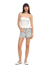 Ruffled Textured Strapless Vest - CHINASQUAD