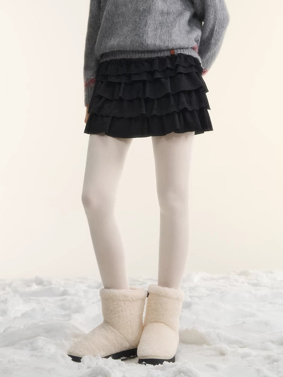 Tiered High-Waist A-Line Puff Skirt