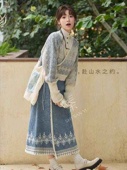 AUTUMN RIVER JACQUARD MODERN HANFU
