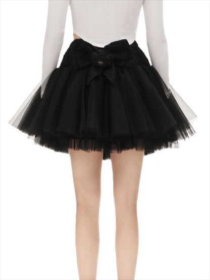 Bow Lace Mini Skirt