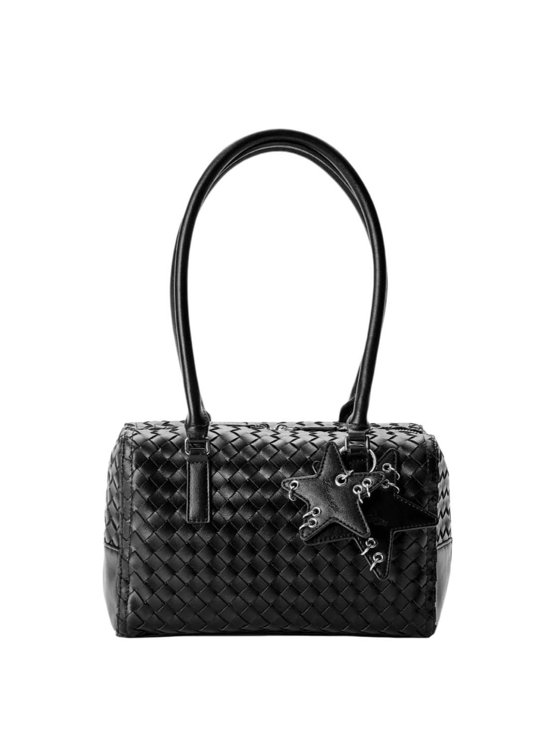 Woven Leatherette Barrel Shoulder Bag ECODAY