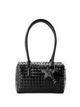 Woven Leatherette Barrel Shoulder Bag ECODAY