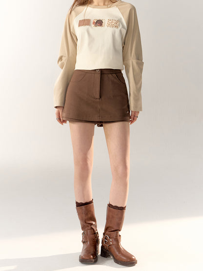 A-Line High-Waist Short Skirt