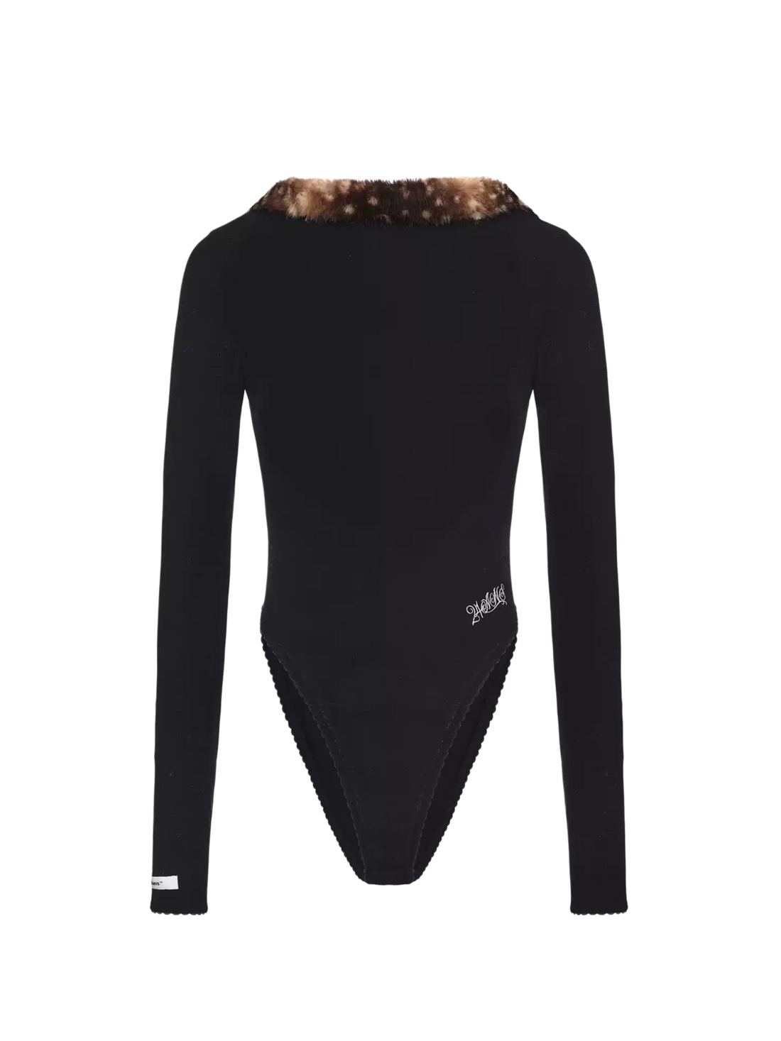 Faux Fur-Panelled Knit Bodysuit
