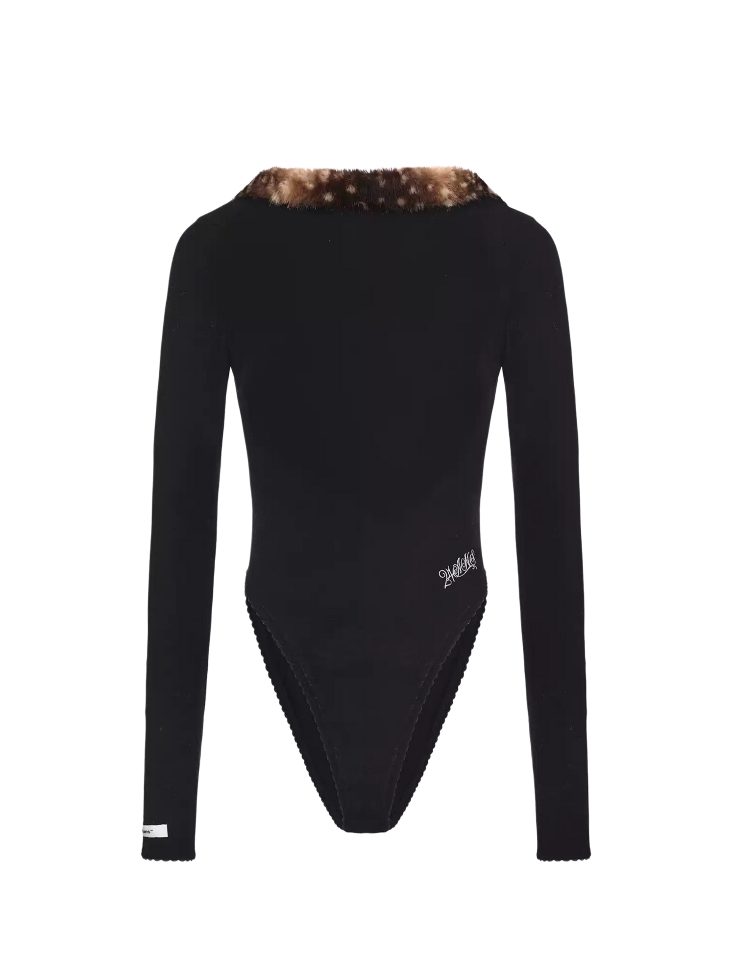 Faux Fur-Panelled Knit Bodysuit