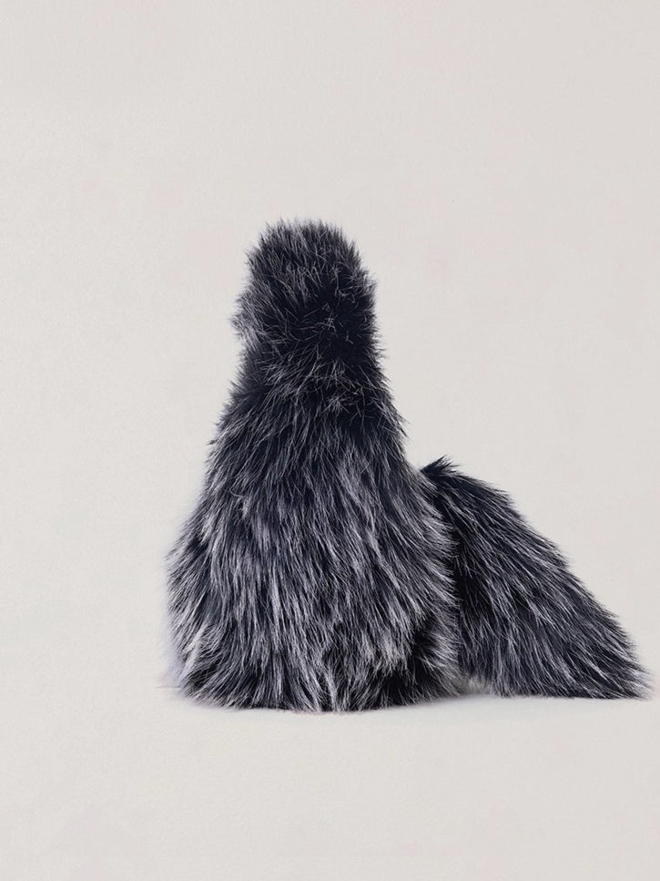 Cross Relic Faux Fur Stone Bag