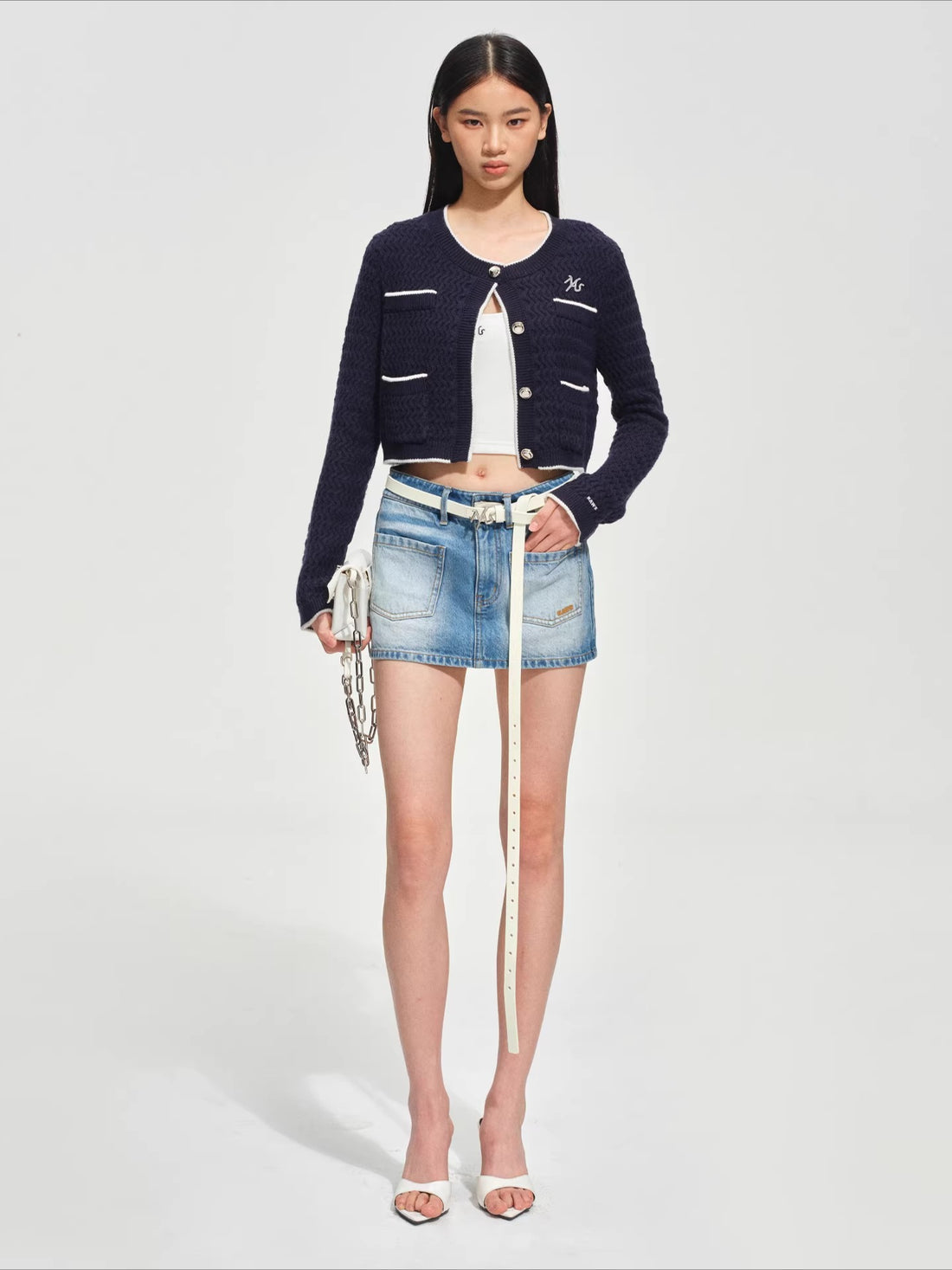 Wanderer Knight Cropped Cable-Knit Cardigan