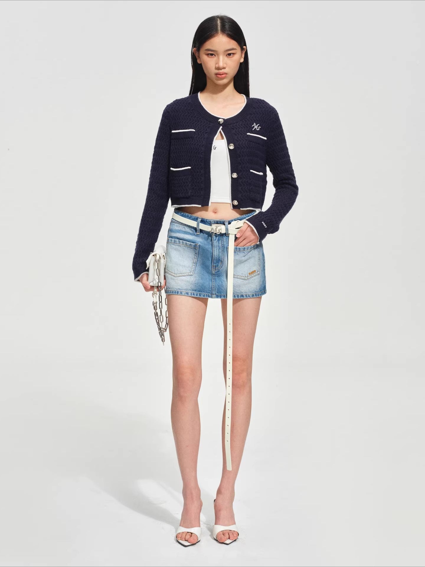 Wanderer Knight Cropped Cable-Knit Cardigan