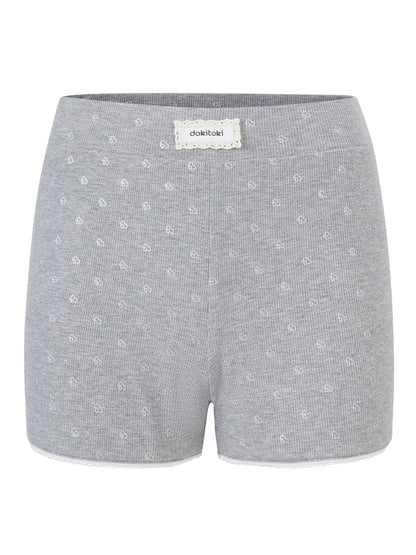 Silver Logo Low-Waist Shorts