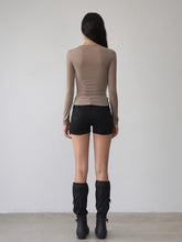 Rivet & Tie Ruffle Long Sleeve T-Shirt - CHINASQUAD