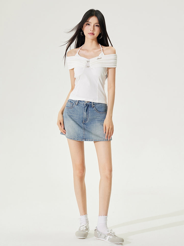 One-shoulder Tie-neck Top - CHINASQUAD