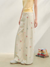 Floral Embroidered Casual Straight-leg Pants - CHINASQUAD