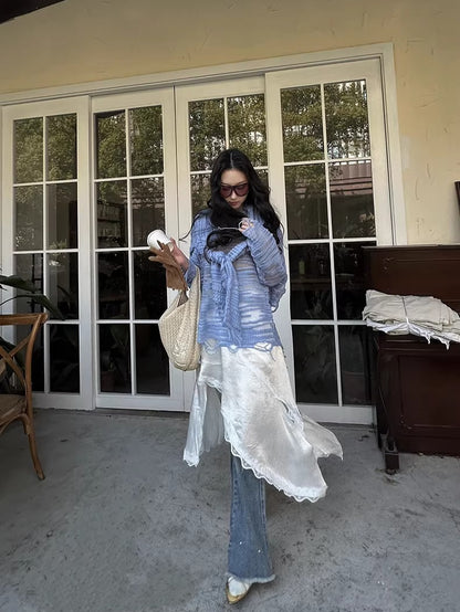 Textured Slub Wool Knit Sweater