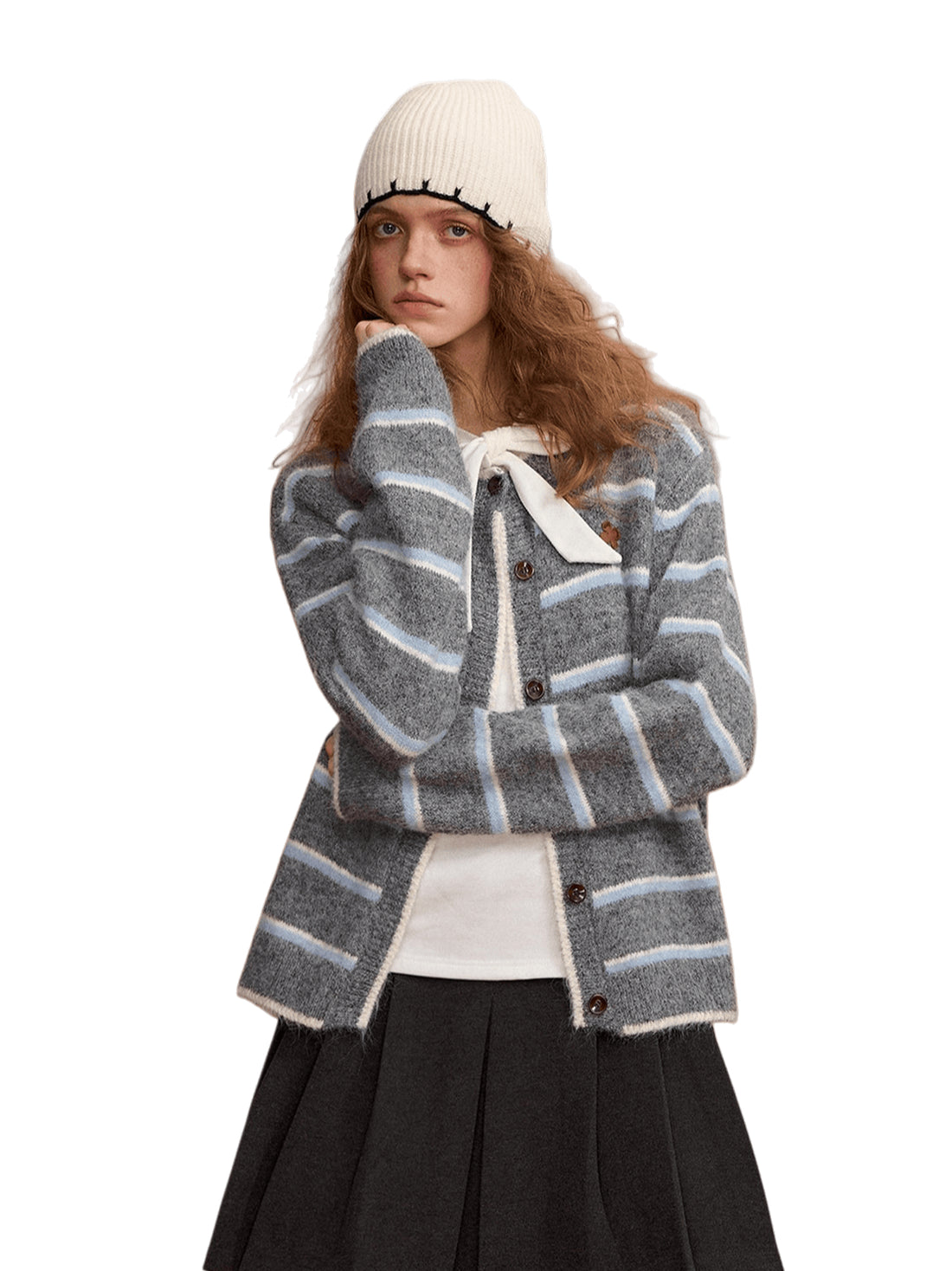 Retro Stripe Knit Cardigan