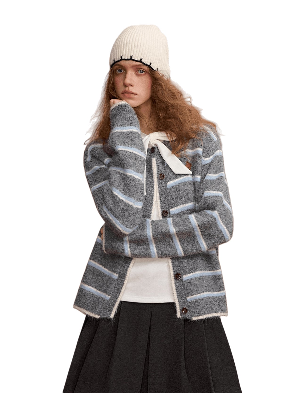 Retro Stripe Knit Cardigan