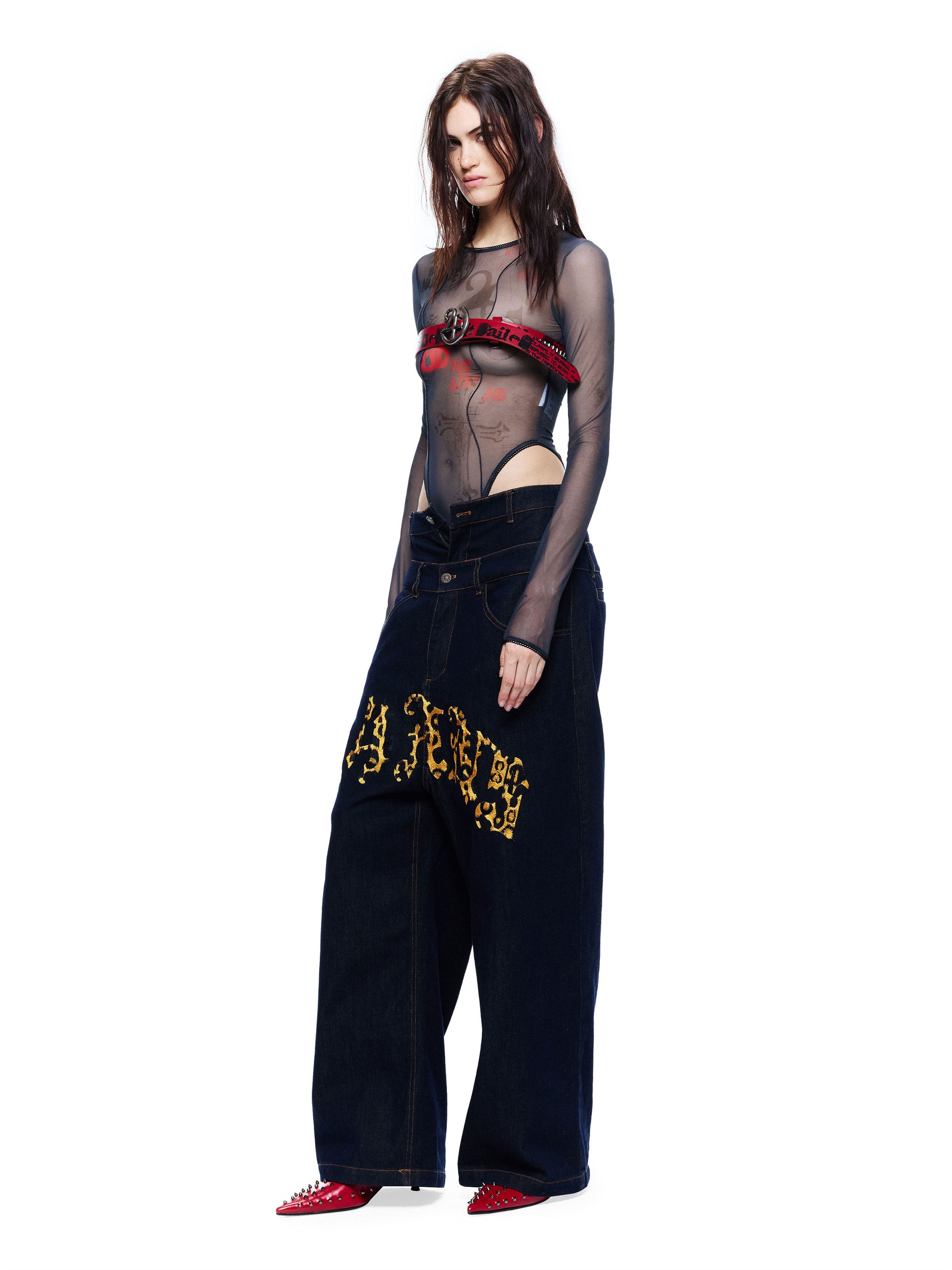 Lace-Trim Printed Base Layer