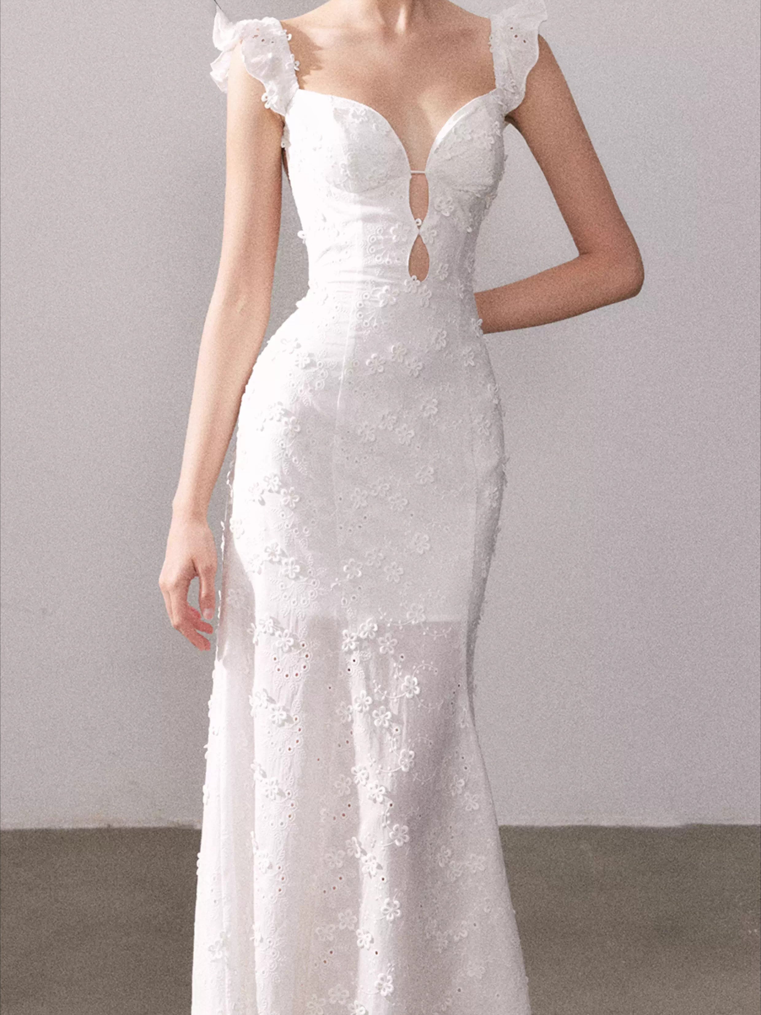 Mist Blossom Lace Maxi Dress