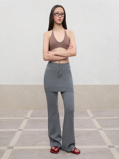 Layered Color Blocking U-Neck Halter Vest