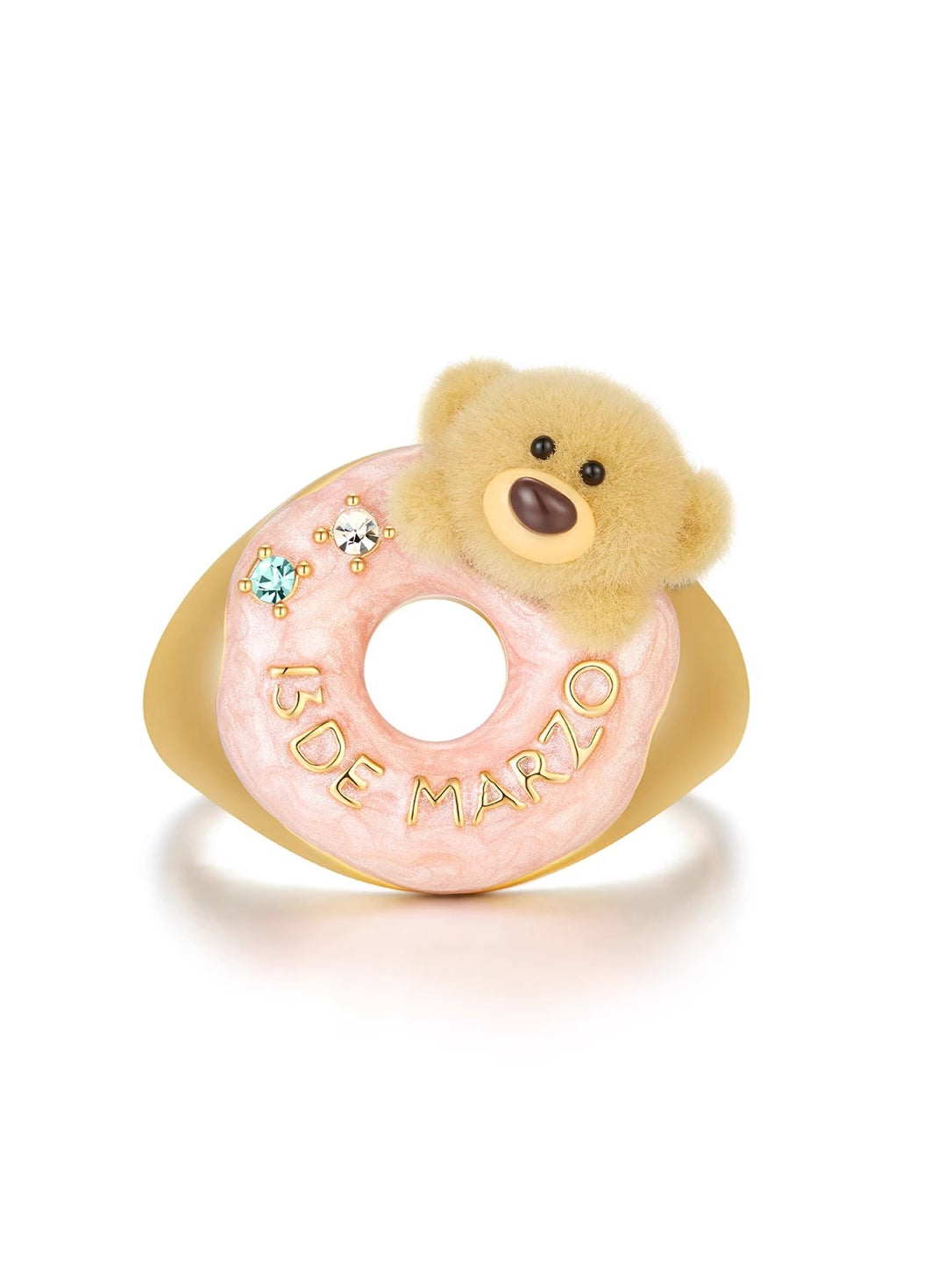 Pink Donut Teddy Ring