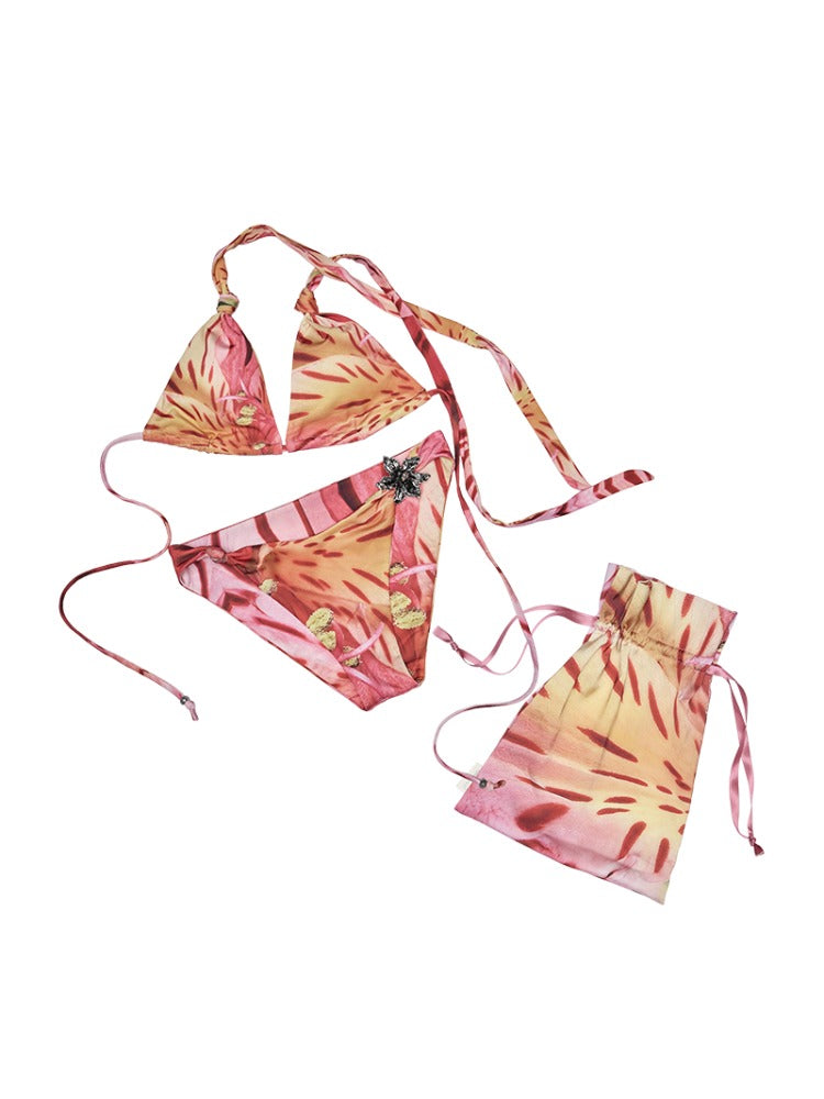 Floral Print Twist Knot Bikini