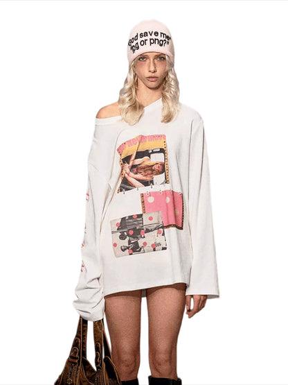 Printed Long-Sleeve Cotton Tee