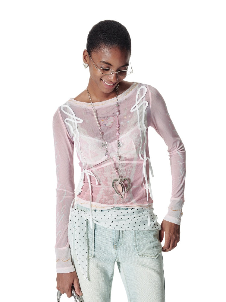 Lace Mesh Layered T-shirt