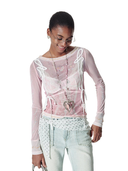 Lace Mesh Layered T-shirt