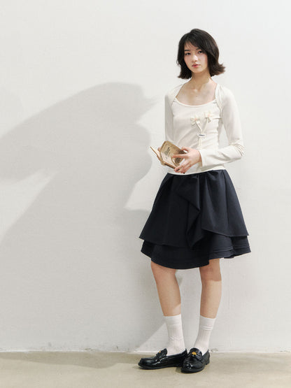 Structural Bow Mini Skirt - CHINASQUAD