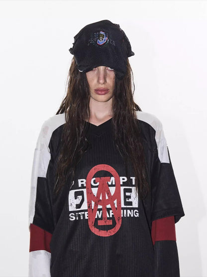 EXITMODE Textured Layered Sports Jersey Tee