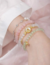 "Flower Deity" Crystal and Pearl Beaded Bracelet - CHINASQUAD