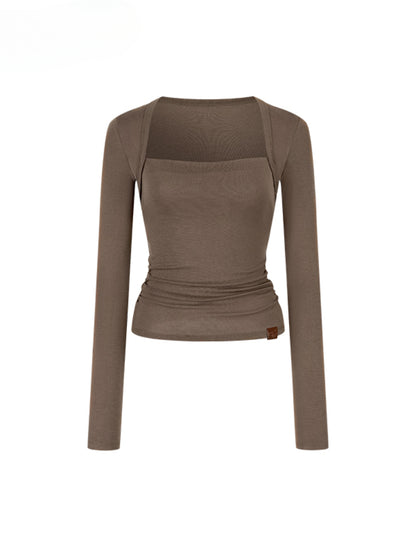 One-Shoulder Strapless Long-Sleeve Blouse - CHINASQUAD