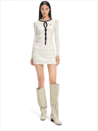 Tuileries Garden Ribbed Knit Midi Dress