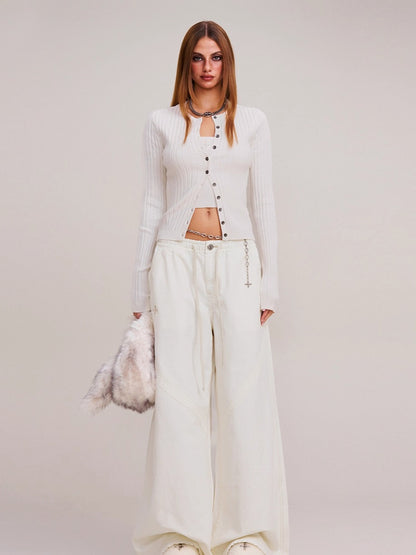 Wild Retro Ribbed Knit Cardigan