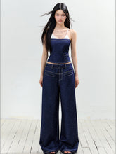 Fake Two-Piece Rhinestone Halter Top & Pant Set - CHINASQUAD