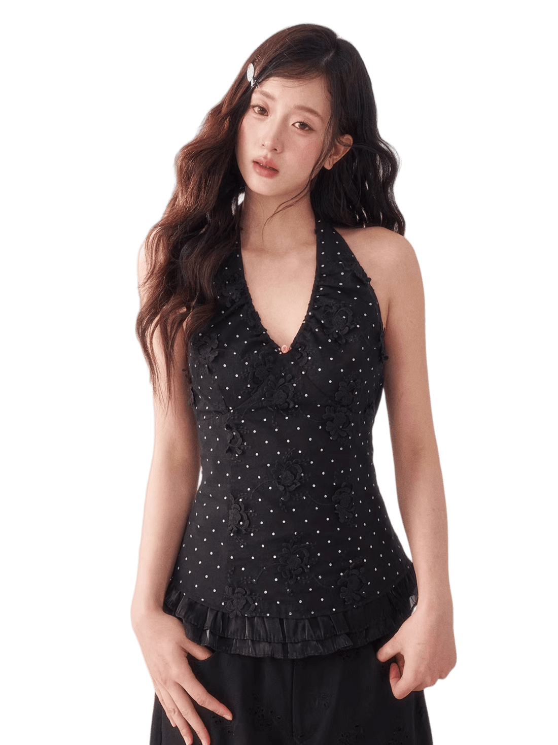 Polka Dot Halter Tie Camisole