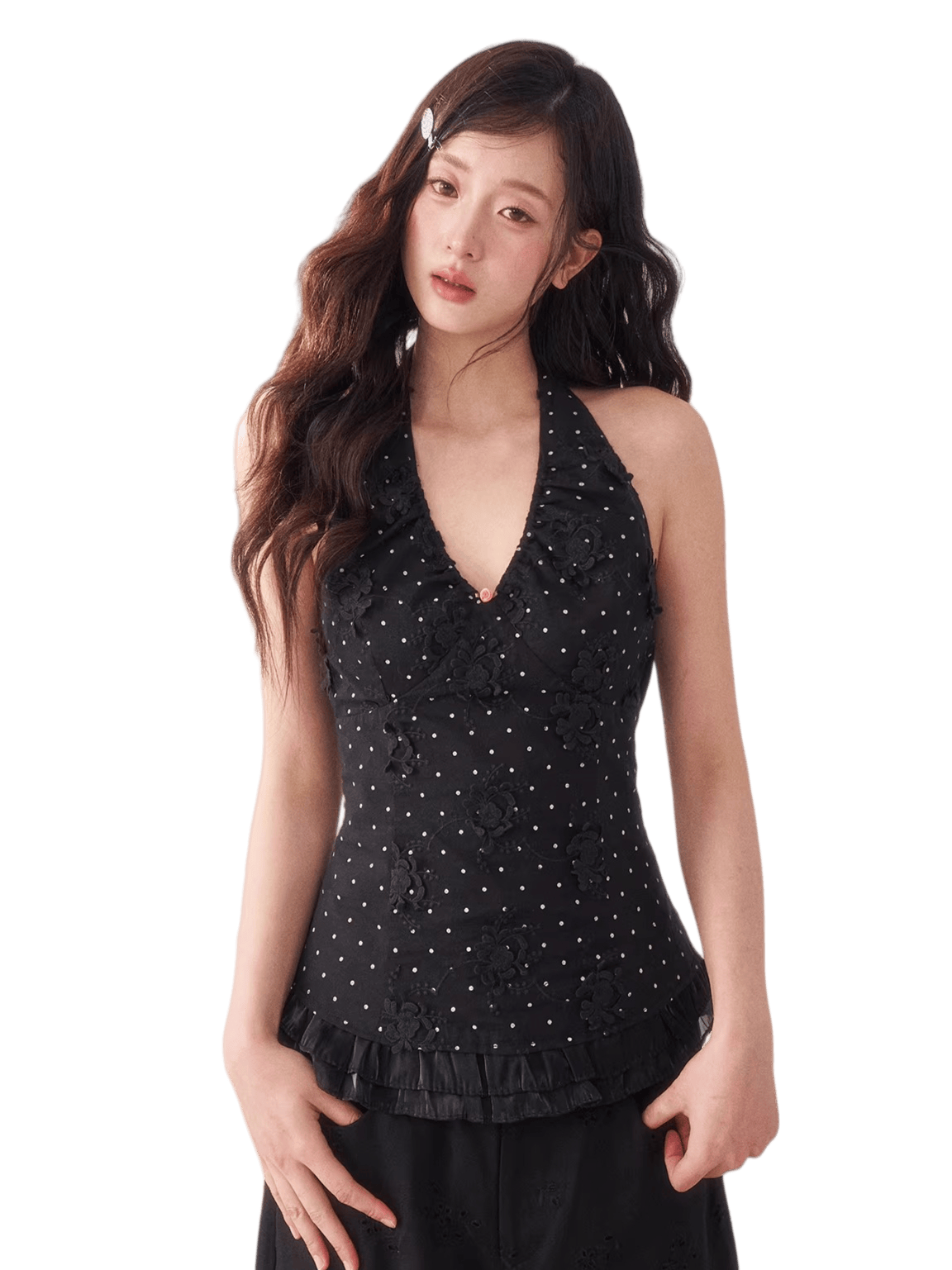 Polka Dot Halter Tie Camisole