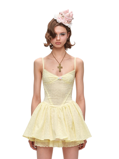 Cotton Eyelet Corset Mini Dress 1Jinn Studio