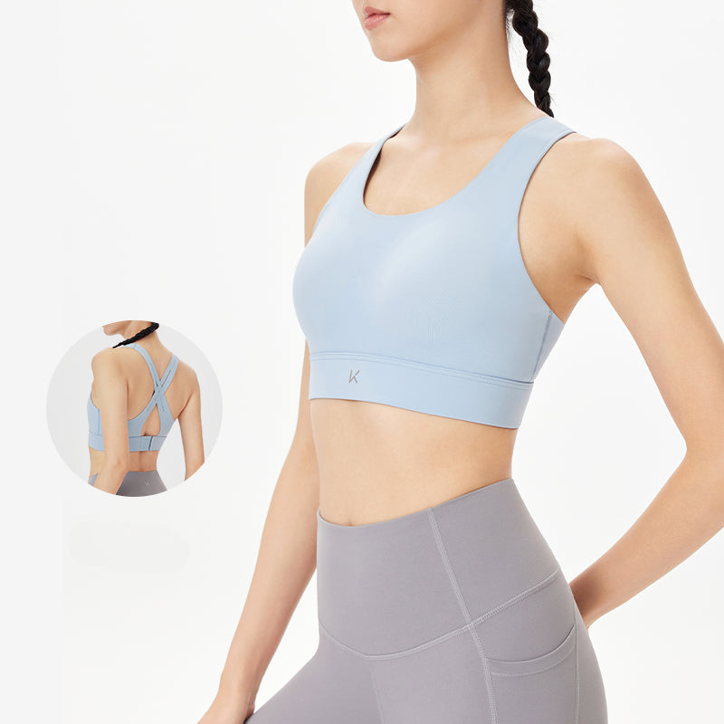 Integrated Molded Cups Cross-back Sports Bra