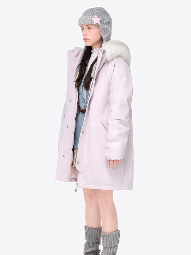 Faux Fur Collar Parka Down Coat